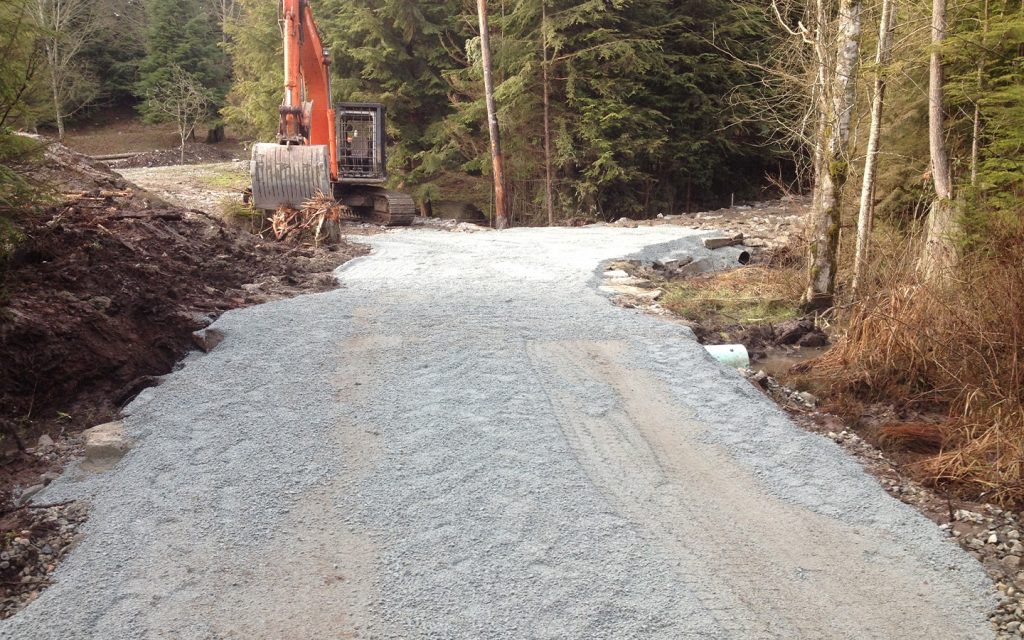 crushed gravel on access road