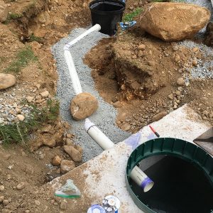 septic tank and drainage pipes