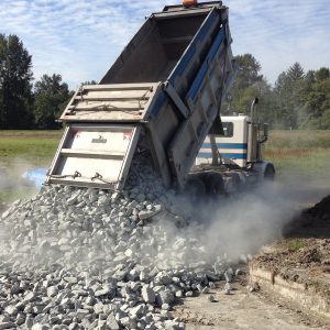 gravel dump for site prep