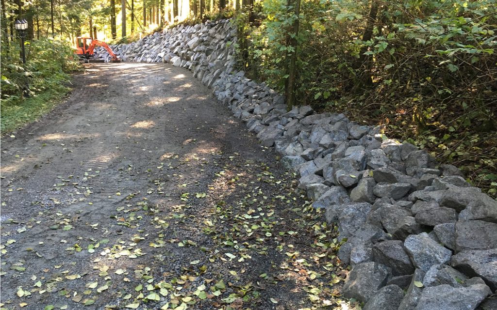 access road rock wall